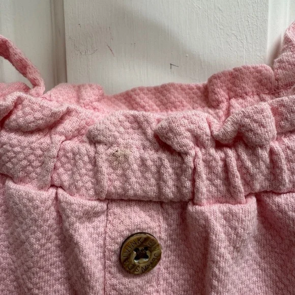 Calvin Klein Jeans 2T Girls Pink Cold Shoulder off Shoulder Short Sleeve Blouse - Picture 2 of 5